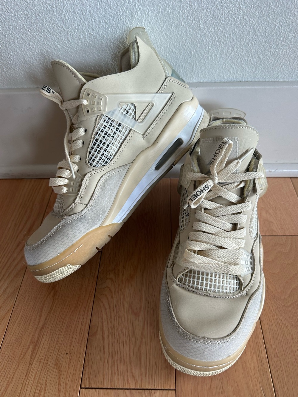 Nike Air Jordan 4 Retro SP x Off-White Mid Sail Size 8.5 Cream